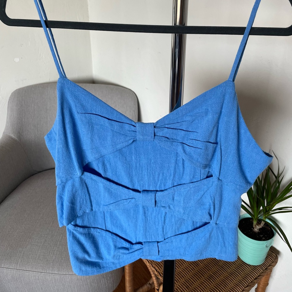 Sienna Sky Blue Camisole with Bow Accents